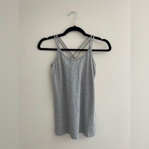 NWOT Grey Camisole Tank Top with Braided Crisscross Strap Detail